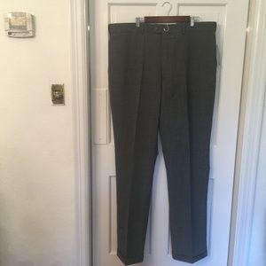 Geoffrey Beene Mens Sz/44 Gray Wrinkle Resistant Flat Front Cuffed  Dress Pants